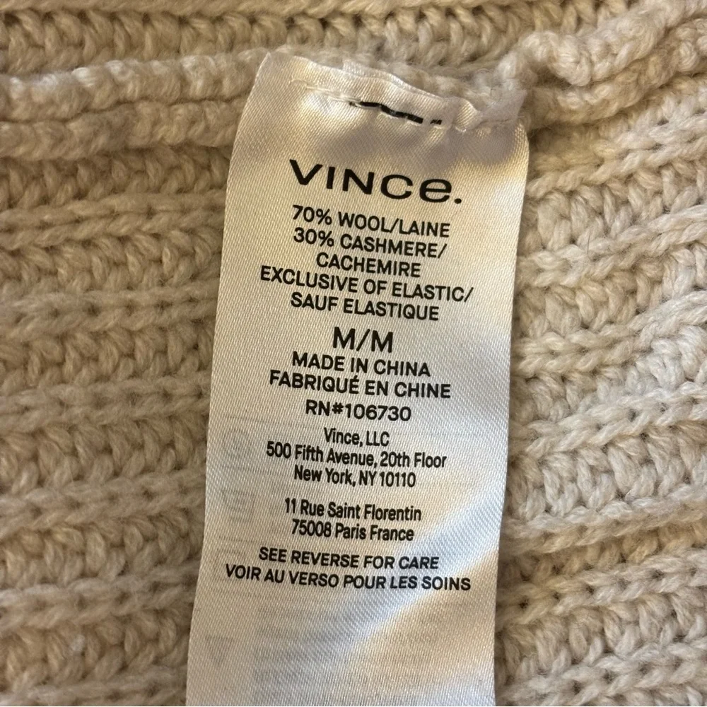 Vince V Neck Cashmere Wool Collared Sweater Vest